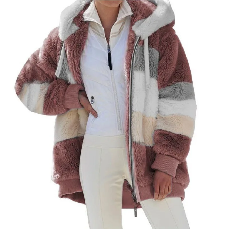 Warm Plush Hooded Coat
