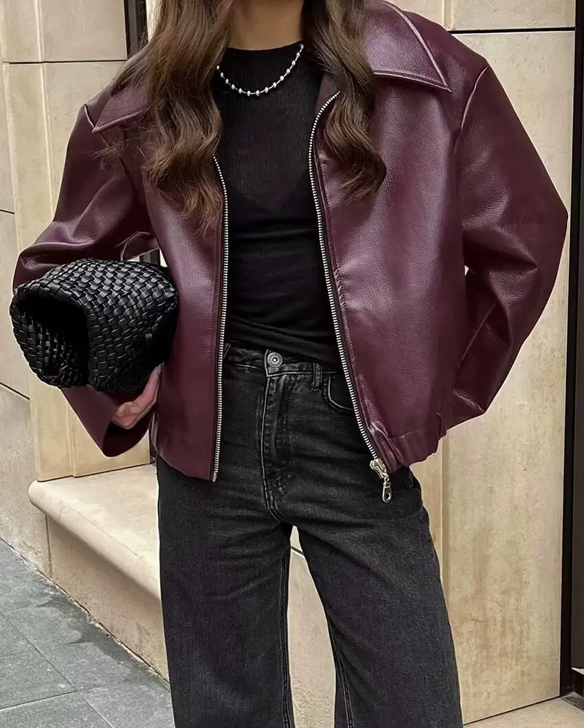 Wine Red Leather Jacket