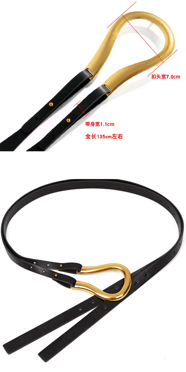 Luxury Designer Belt for Women – U-Shaped Horseshoe Buckle
