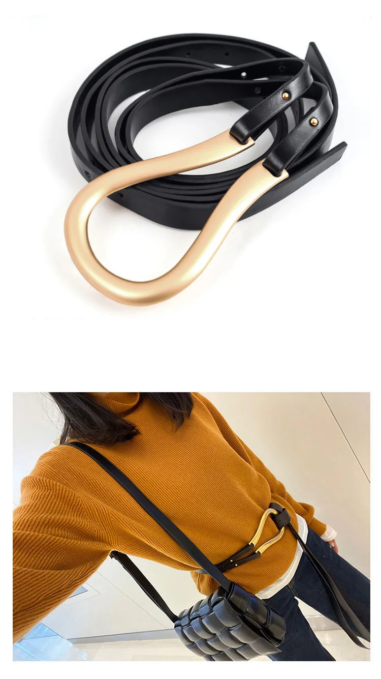 Luxury Designer Belt for Women – U-Shaped Horseshoe Buckle
