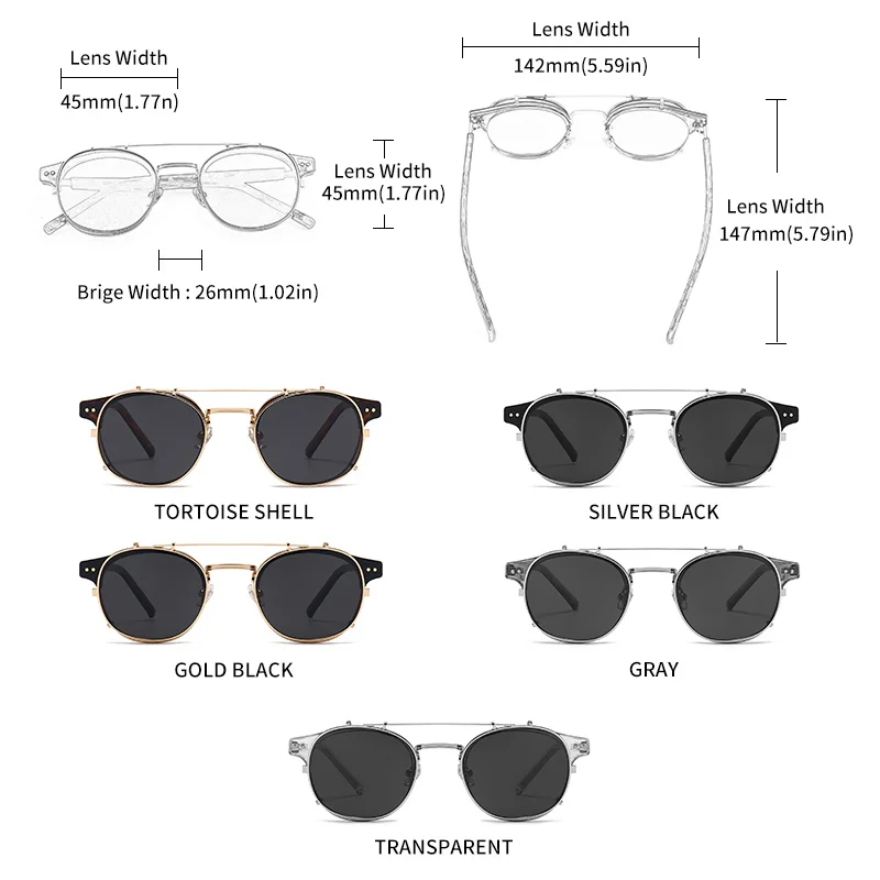 GCV Double Layer Removable Lens Sunglasses The Blu-Ray Glasses Acetate Gothic Retro Steampunk Polarized Men Women Sunglesses GCV Double Layer Removable Lens Sunglasses The Blu-Ray Glasses Acetate Gothic Retro Steampunk Polarized Men Women Sunglesses