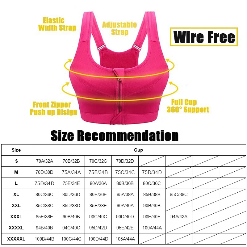 Zip-Front Breathable Sports Bra for Active Women Zip-Front Breathable Sports Bra for Active Women