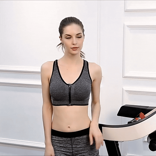 Zip-Front Breathable Sports Bra for Active Women