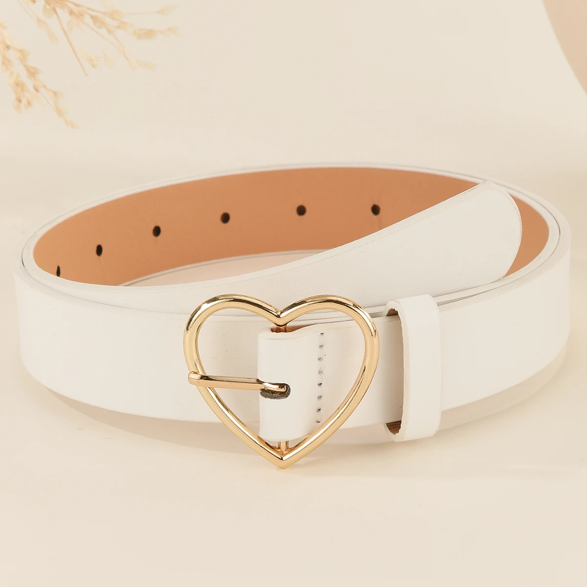 Y2K Heart Buckle Genuine Leather Belt Y2K Heart Buckle Genuine Leather Belt