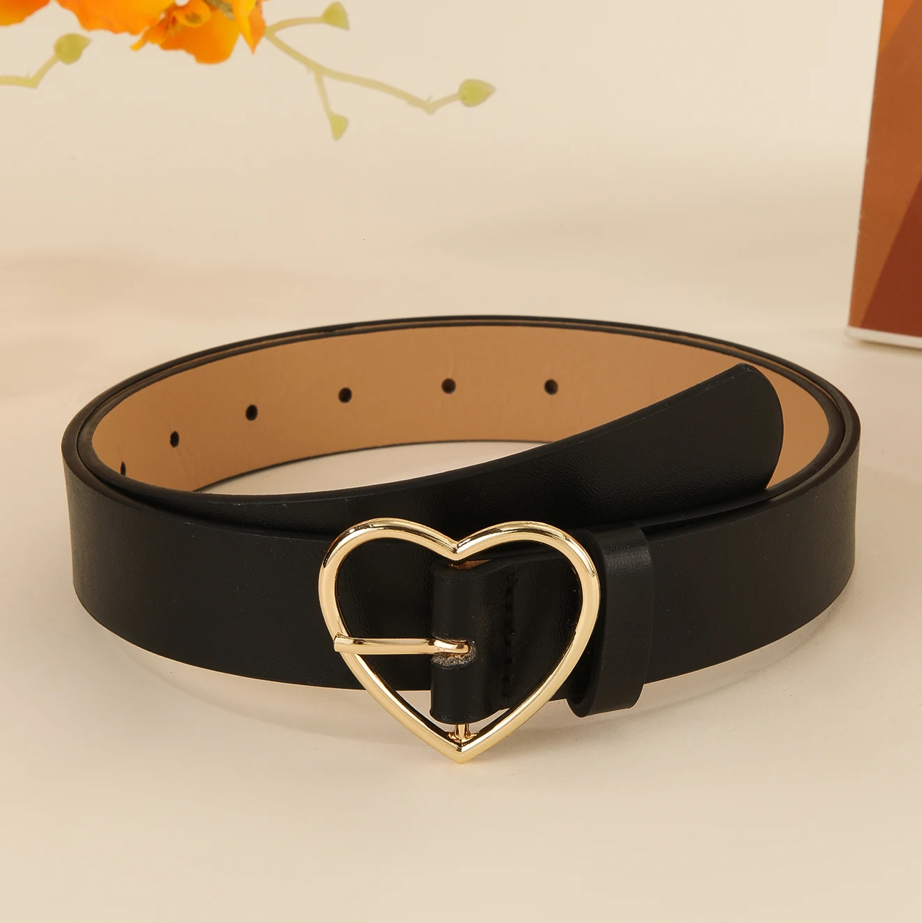 Y2K Heart Buckle Genuine Leather Belt Y2K Heart Buckle Genuine Leather Belt