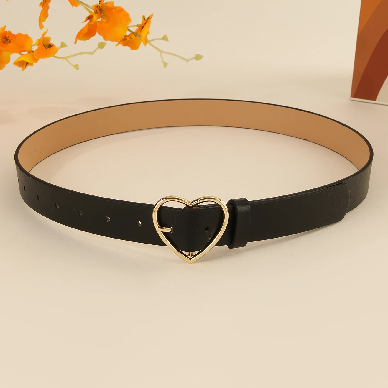 Y2K Heart Buckle Genuine Leather Belt Y2K Heart Buckle Genuine Leather Belt